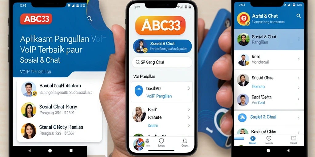Antarmuka aplikasi ABC33 yang menarik dan fungsional untuk VoIP Panggilan.