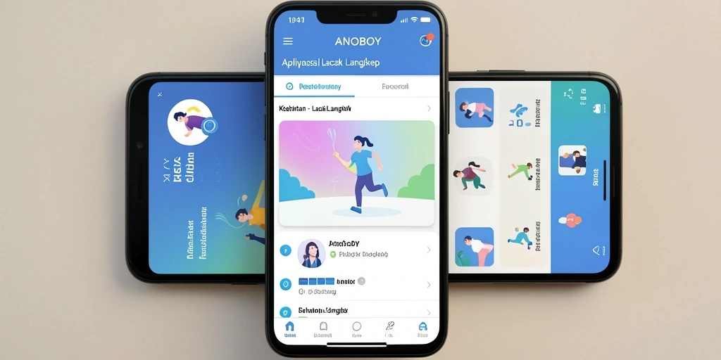 Tampilan antarmuka aplikasi ANOBOY dengan fitur lacak langkah.