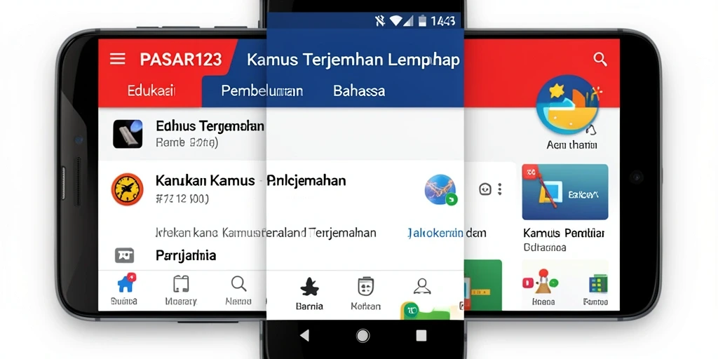 Tampilan antarmuka PASAR123 yang user-friendly untuk terjemahan mudah.