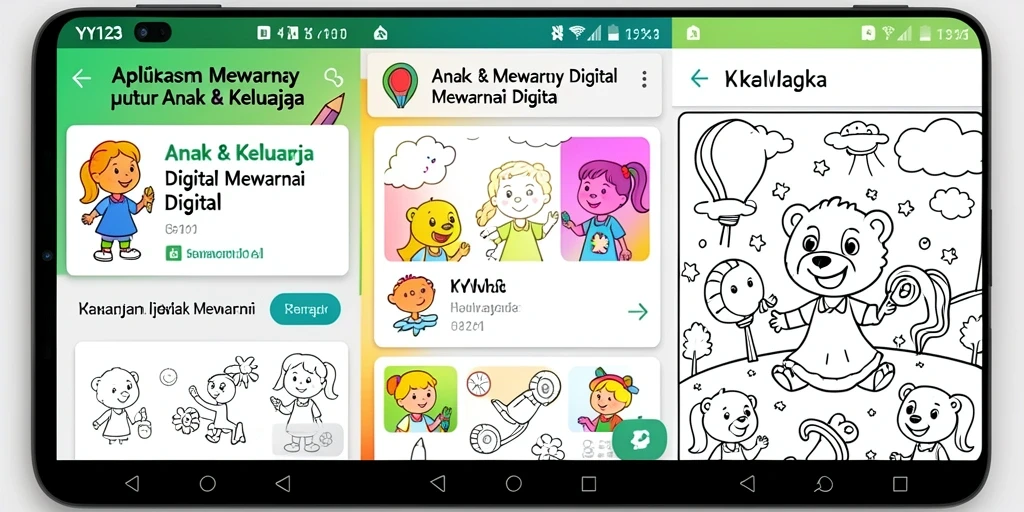 Antarmuka menarik dan mudah digunakan untuk mewarnai.