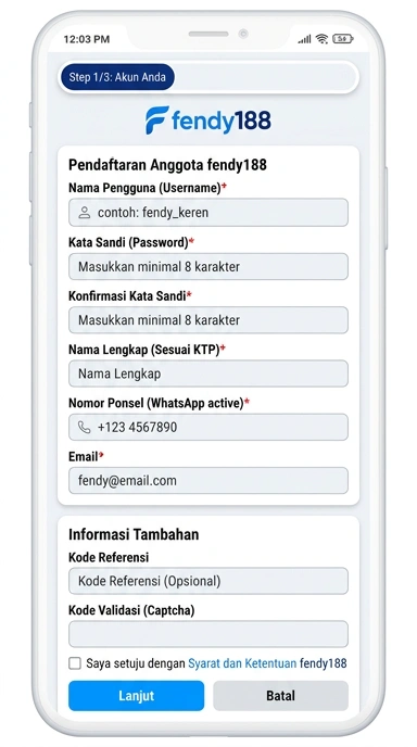 Panduan Registrasi Akun fendy188 untuk Pengguna Android